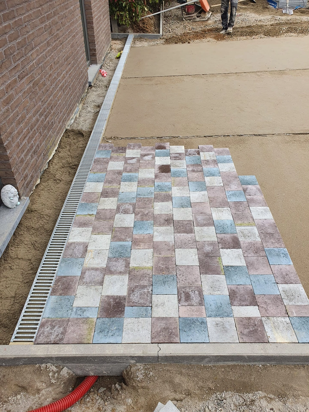 pose de paves colores